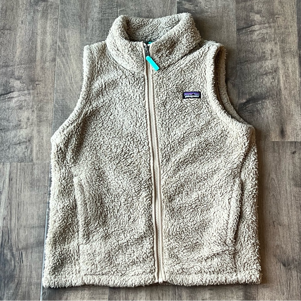 Patagonia Girls Los Gatos Brown Fleece Vest Size XL 14